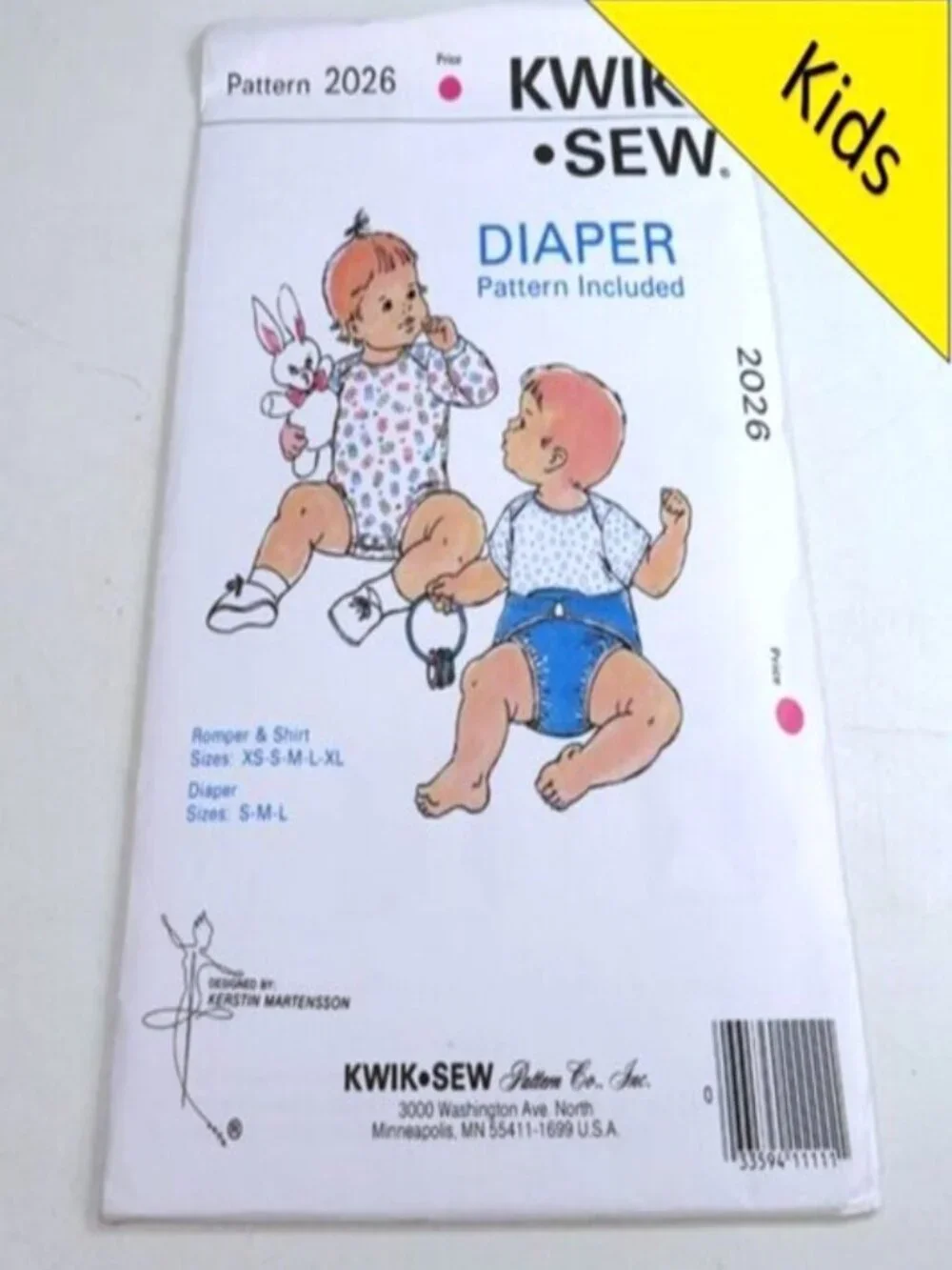 Kwik Sew 2026 Clothing Sewing Pattern NEW UNCUT XS-XL diaper, Romper, Shirt